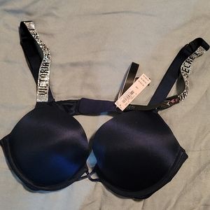 Victoria's Secret bombshell add 2 cups shine strap bra 34B